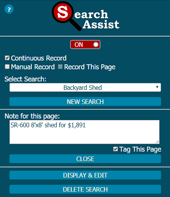 Search Assist Popup